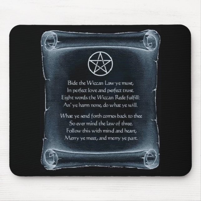 Wiccan Rede Mousepad Musmatta (Framsidan)