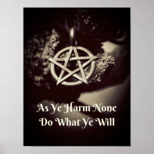 Wiccan Rede Quote Poster som Ye Harm None