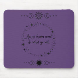 Wiccan Rede Witch Mouse Pad Musmatta
