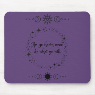 Wiccan Rede Witch Mouse Pad Musmatta