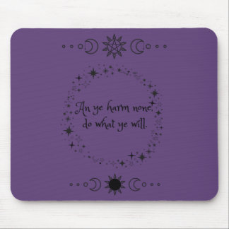 Wiccan Rede Witch Mouse Pad Musmatta