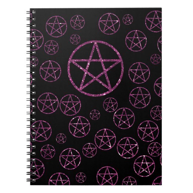 Wiccan Rosa Pentacle Journal 80 Lintrade sidor Anteckningsbok (Framsidan)