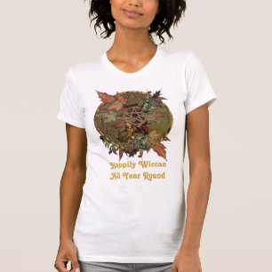 Wiccan rullar med pentaclen t-shirt
