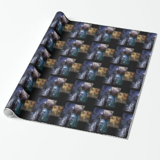 Wiccan som slår in papper presentpapper