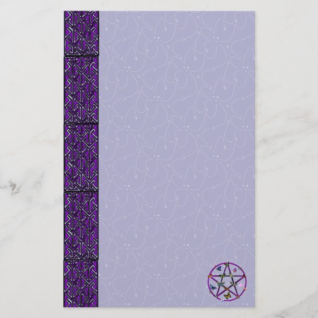 Wiccan Star och Butterflies Brevpapper (Framsida)