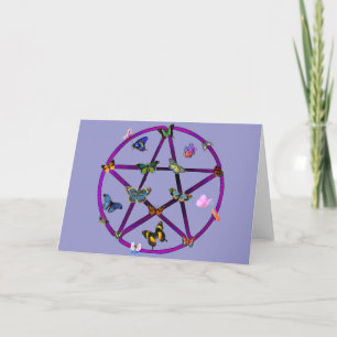 Wiccan Star och Butterflies Kort