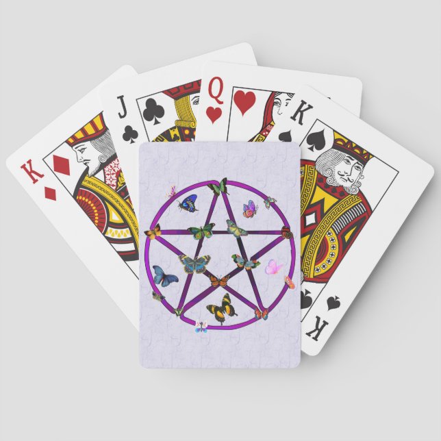 Wiccan Star och Butterflies Kortlek (Baksidan)