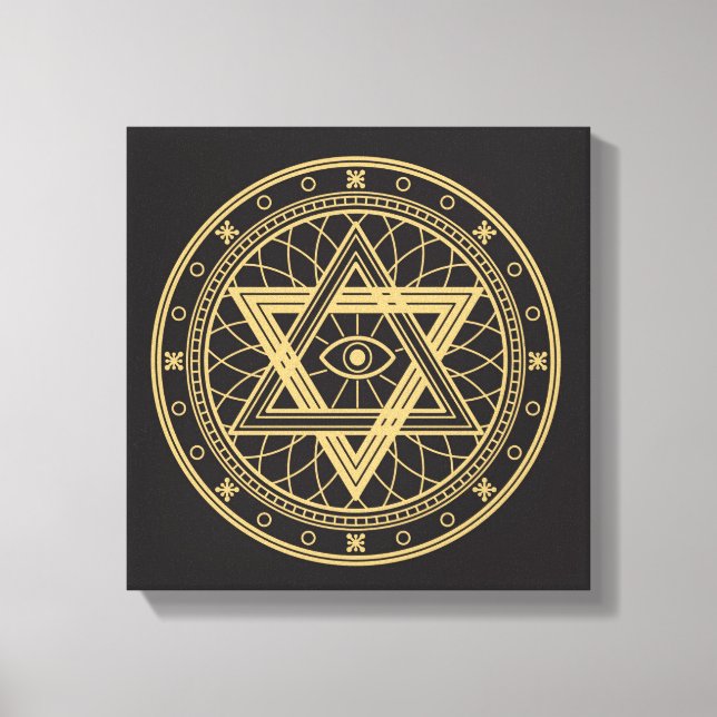 Wiccan Symbol Canvastryck (Framsida)