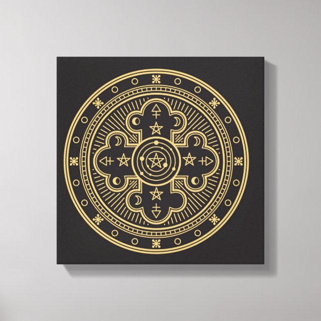 Wiccan Symbol Canvastryck (Framsida)