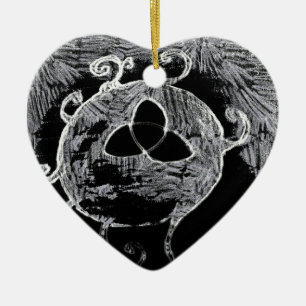 wiccan-symbol för häxorna julgransprydnad keramik