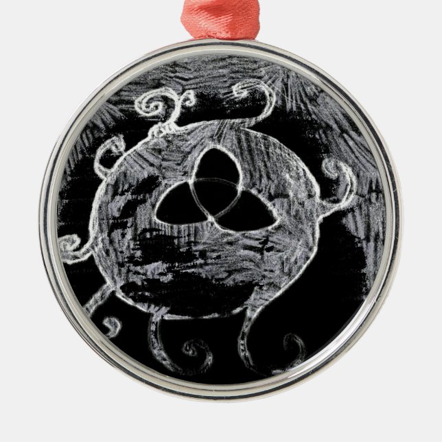 wiccan-symbol för häxorna julgransprydnad metall (Framsidan)