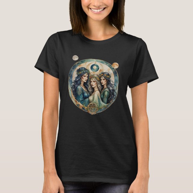 Wiccan Triple Goddess T Shirt (Framsida)