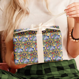 Wiccan Winter Solstice Yule Holly Pentacle Presentpapper