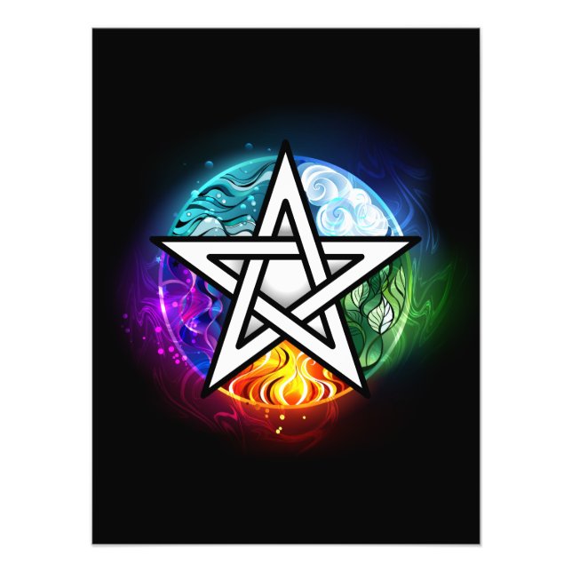 Wiccanpentagram Fototryck (Framsidan)