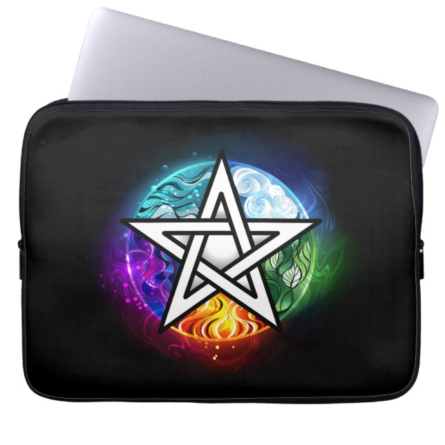 Wiccanpentagram Laptop Fodral (Framsidan)