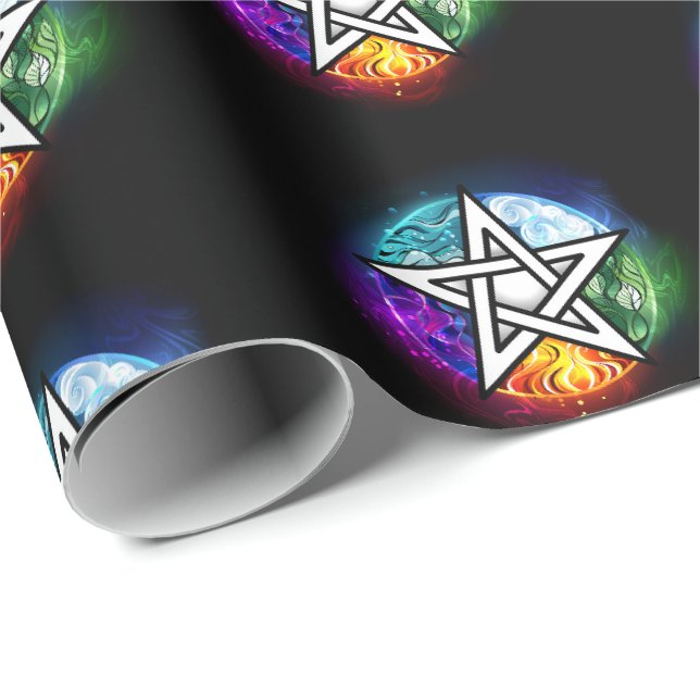 Wiccanpentagram Presentpapper (Rullad Hörn)