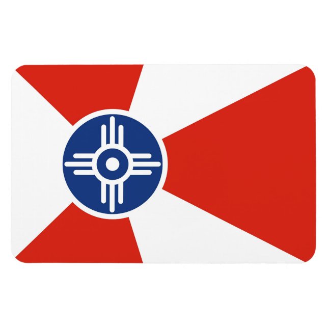 Wichita City flagga Kansas State America land Magnet (Horisontell)