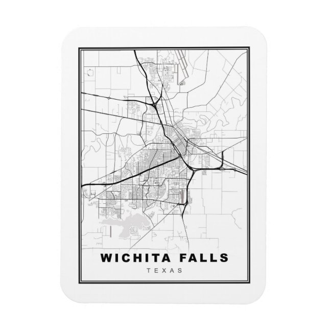 Wichita Falls Karta Magnet (Vertikal)