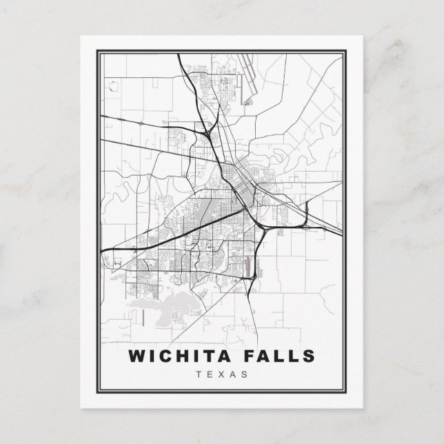 Wichita Falls Karta Vykort (Framsida)