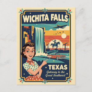 Wichita Falls TX Retro 1950-tals Resa Vykort