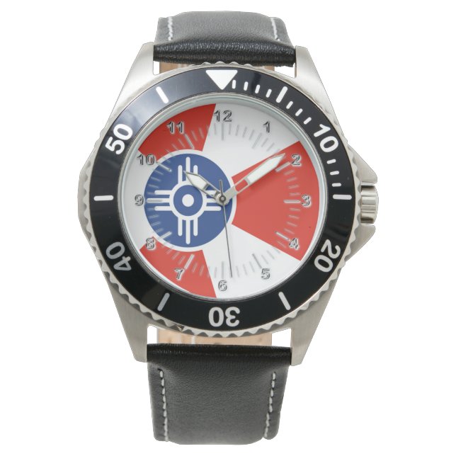 Wichita (Kansas) City flagga Watch Armbandsur (Framsida)