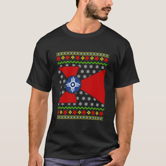 Wichita Kansas Flagga jul ugly Essential T Shirt (Framsida)