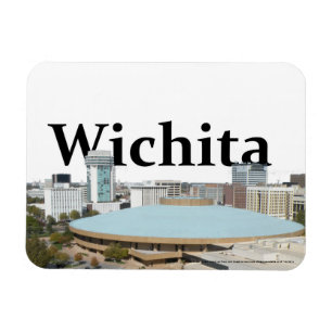 Wichita Kansas horisont med Wichita i himmlen Magnet