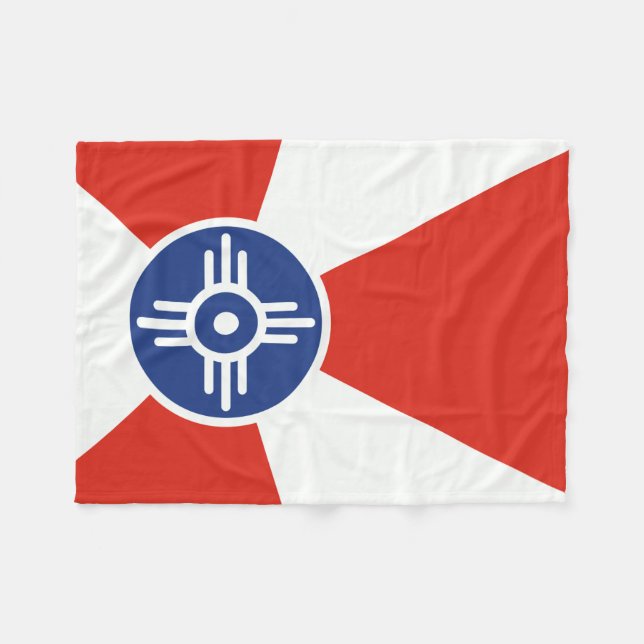 Wichita Kansas ICT Flagga Fleecefilt (Framsidan (Horisontell))
