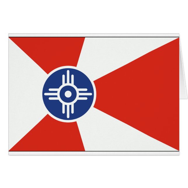 Wichita Kansas ICT Flagga Hälsningskort (Framsidan Horizontal)