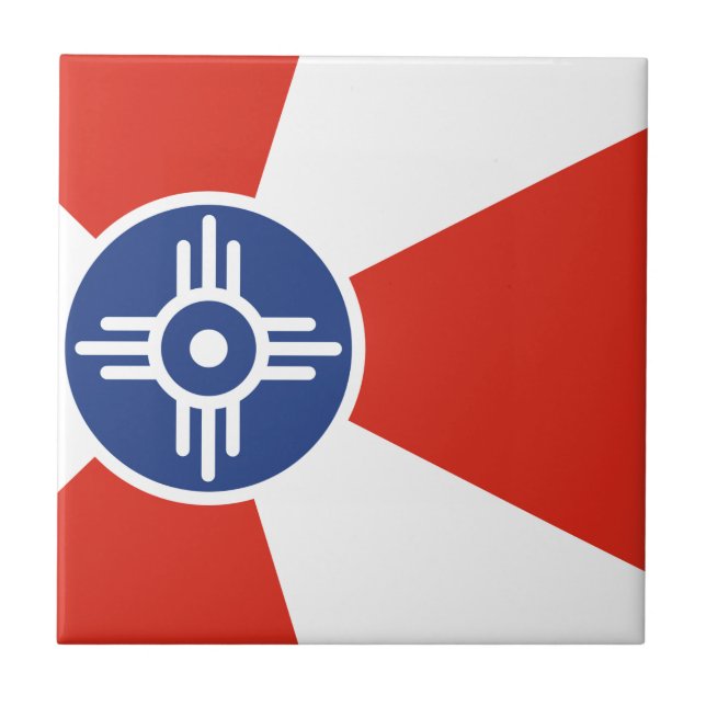Wichita Kansas ICT Flagga Kakelplatta (Framsidan)