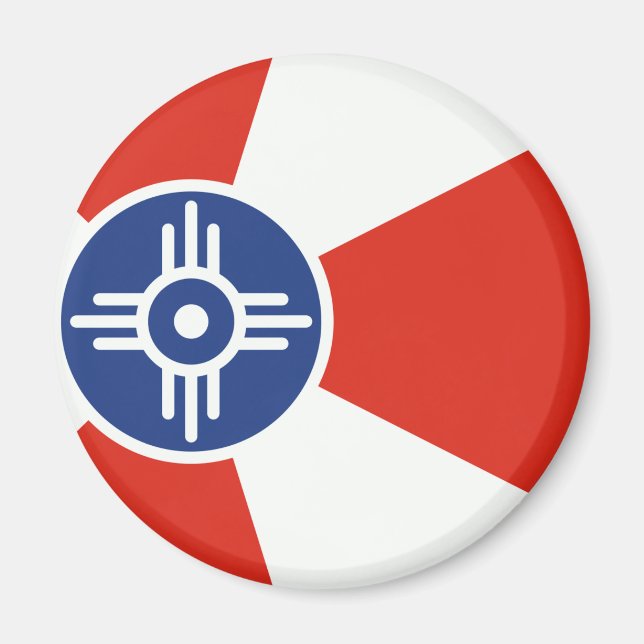 Wichita Kansas ICT Flagga Magnet (Framsidan)