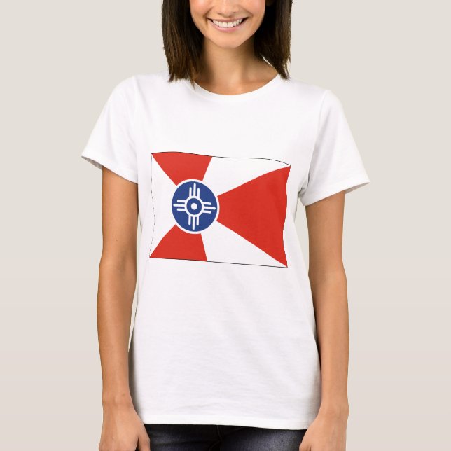 Wichita Kansas ICT Flagga T-shirt (Framsida)