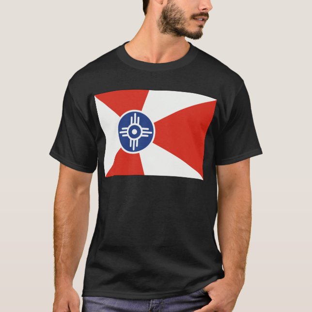 Wichita Kansas ICT Flagga T-shirt (Framsida)