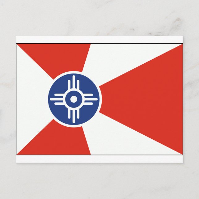 Wichita Kansas ICT Flagga Vykort (Framsida)