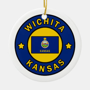 Wichita Kansas Julgransprydnad Keramik
