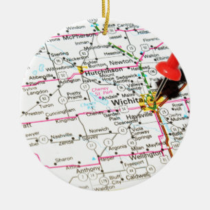 Wichita Kansas Julgransprydnad Keramik