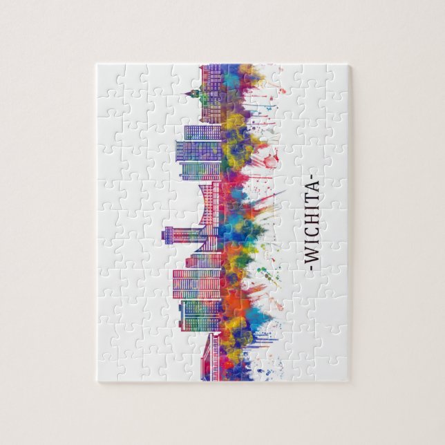 Wichita Kansas Skyline Pussel (Vertikal)