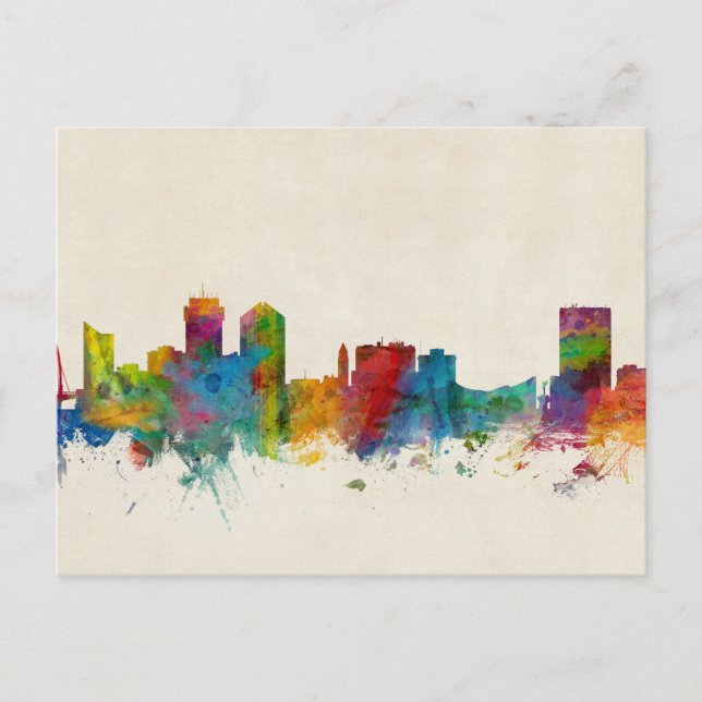 Wichita Kansas Skyline Vykort (Framsida)