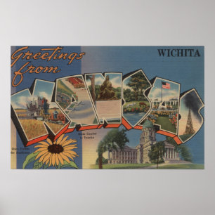 Wichita Kansas - stora brevplatser Poster