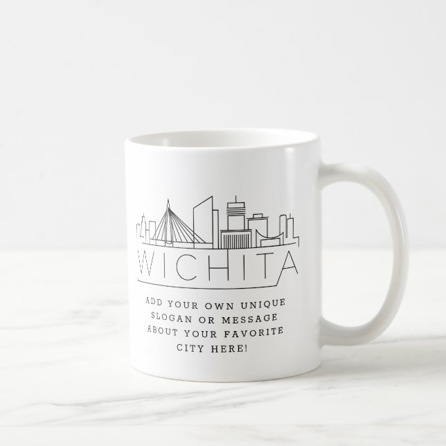 Wichita Kansas | Stylized City Skyline Mugg (Höger)