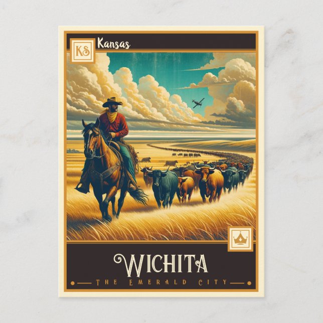 Wichita, Kansas | VINTAGE Vykort (Framsida)