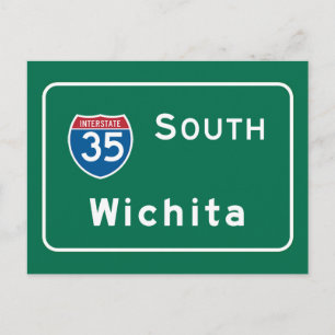 Wichita, KS Road Sign Vykort