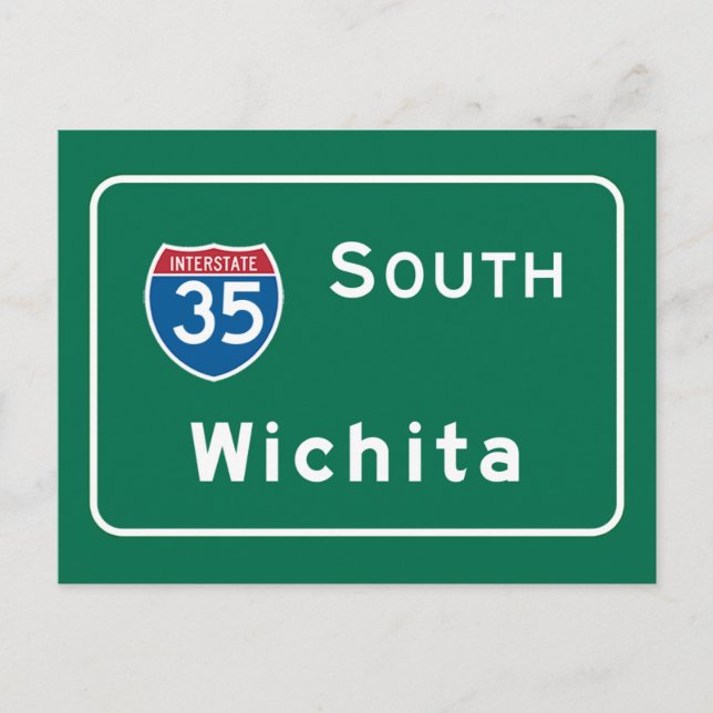 Wichita, KS Road Sign Vykort (Framsida)
