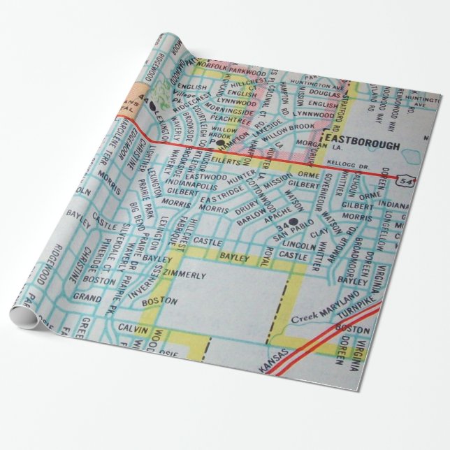 Wichita KS-vintagekarta Presentpapper (Utrullad)