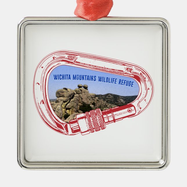 Wichita Mountains klättrande Carabiner Julgransprydnad Metall (Framsidan)