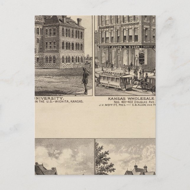Wichita Universiteten, Kansas Vykort (Framsida)