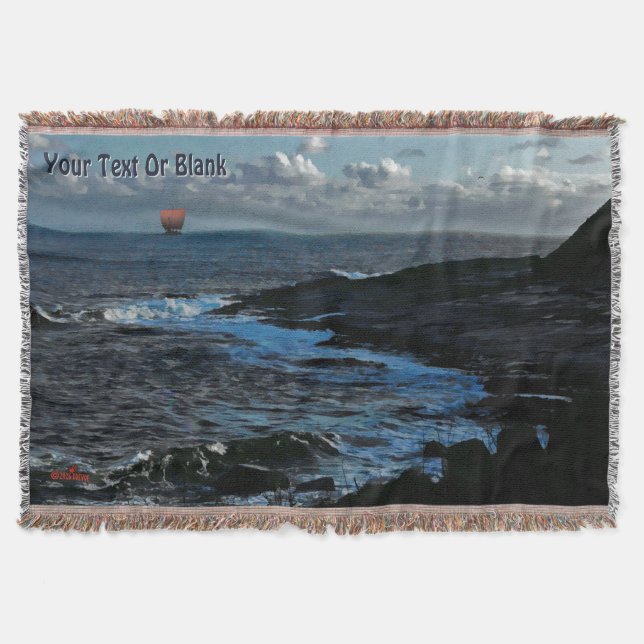 Wick Bay Viking Långskepp Filt (Framsidan)