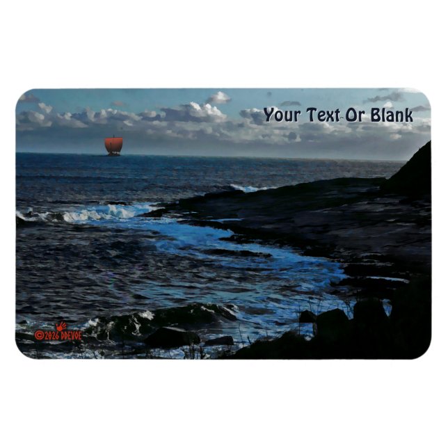 Wick Bay Viking Långskepp Magnet (Horisontell)