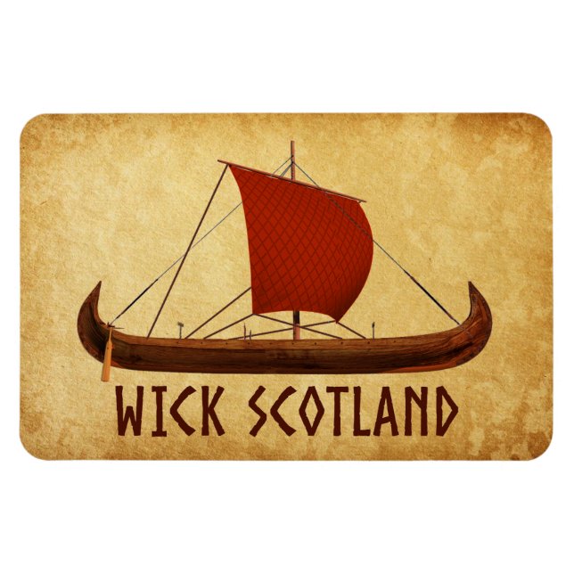 Wick Skottland Vikingfartyg Magnet (Horisontell)