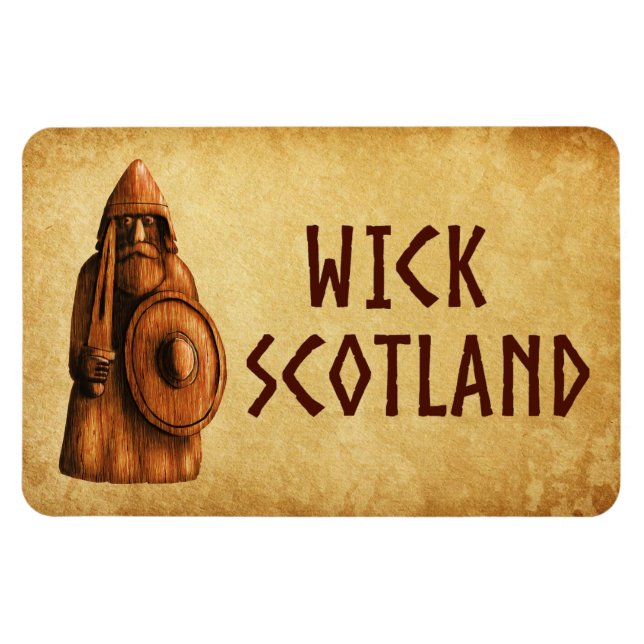 Wick Skottland Vikingkrigare Magnet (Horisontell)